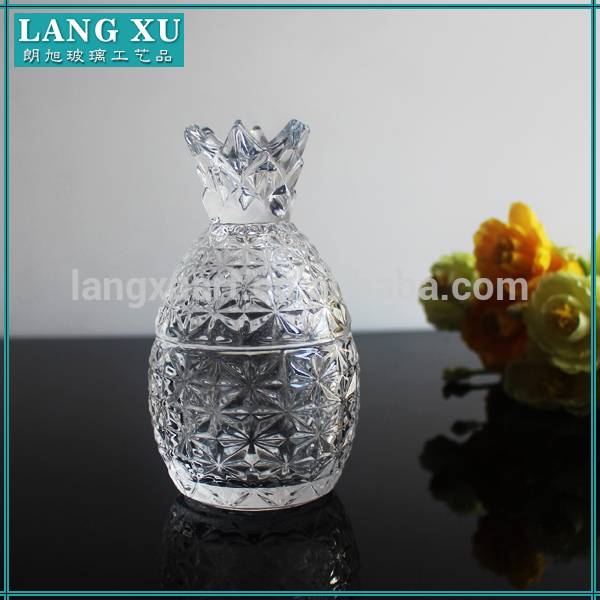 Clear glass ceramic pineapple jar