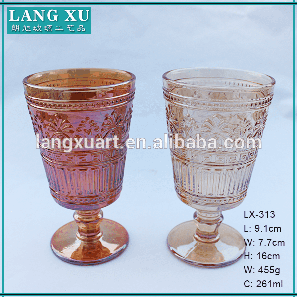 Hand pressed wholesale wine glass colored goblets