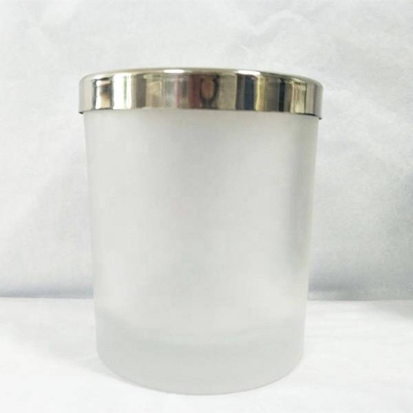 LXHY-Z171 8x9cm,9x10cm wedding table centerpieces frosted matte transparent white glass candle holder with metal lid