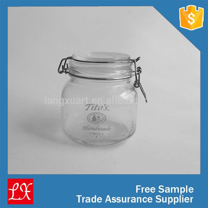 Langxu 250 and 400mL hermetic food glass jar wholesale