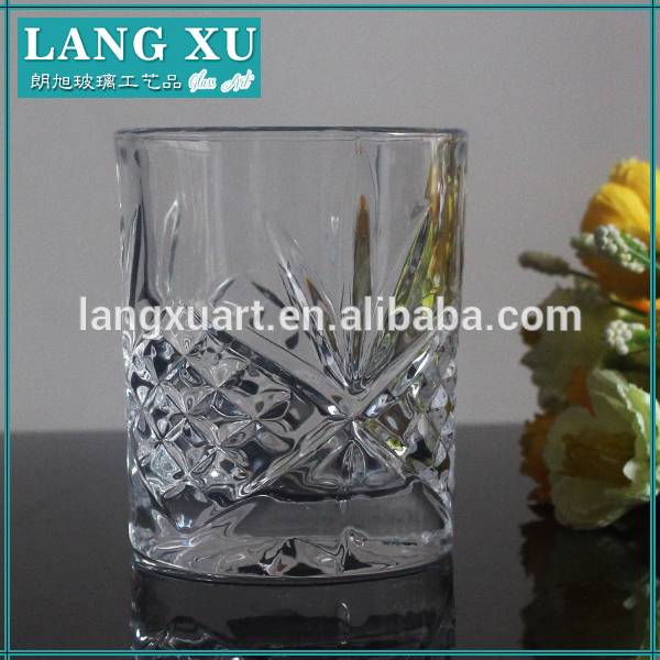300ml high quality vintage embossed whiskey glass cup