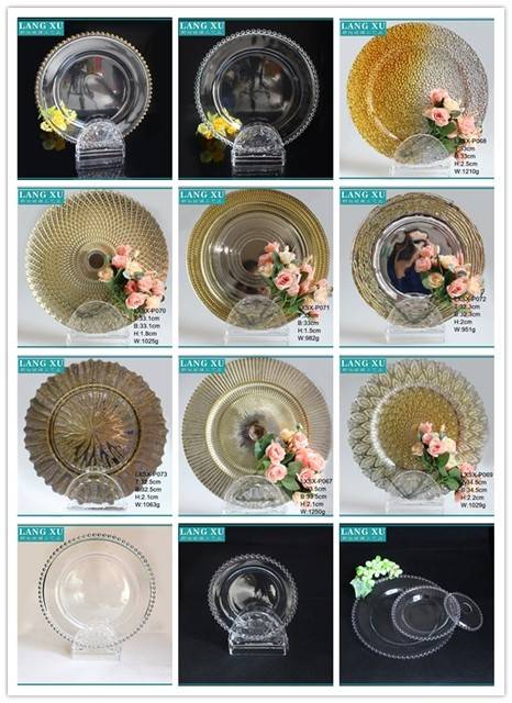 wedding table centerpieces glass cheap charger plates