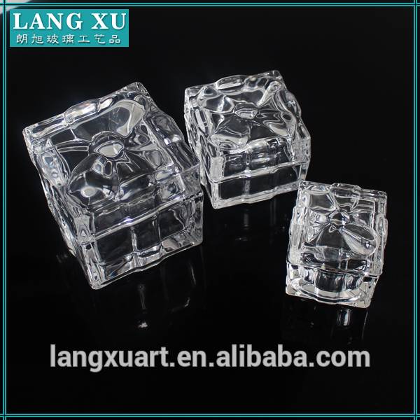 LXt068 decorative square crystal glass jar 50ml