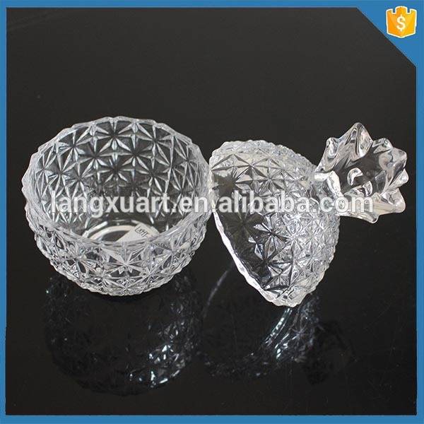 different sizes pineapple shape crystal glass decorative candle jars