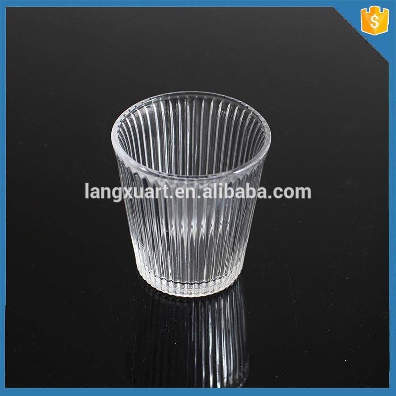 ribbed crystal glass tealight candle cup holder