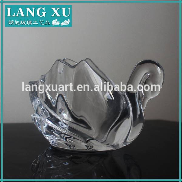 Wedding Gift elegant clear glass swan for candle