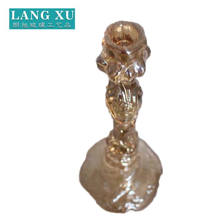Factory Wholesale Dinner Table Decorative Glass Taper Candle Holder For Thin Pillar Candle