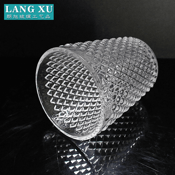 LXHY-011 250ml diamond pattern high quality drinking glass cup