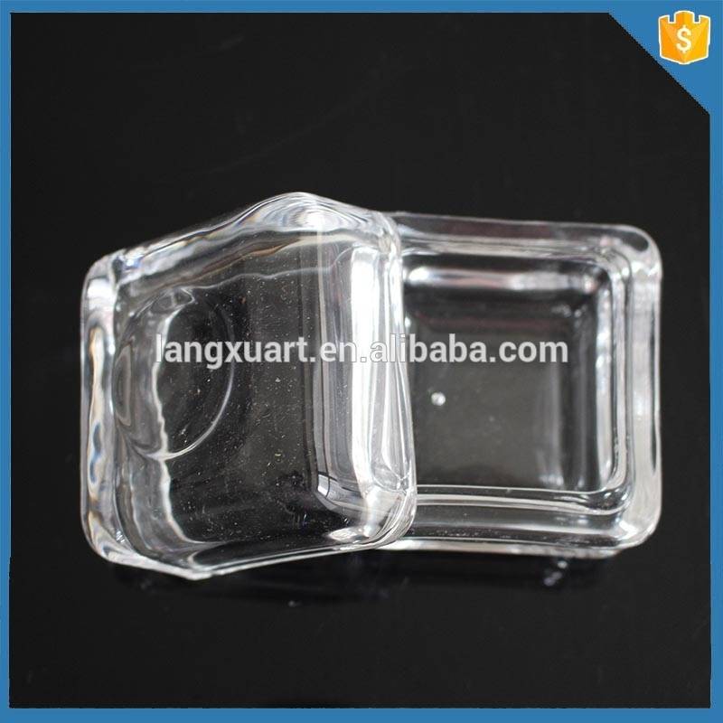 Smooth Square Clear glass spice containers wholesale