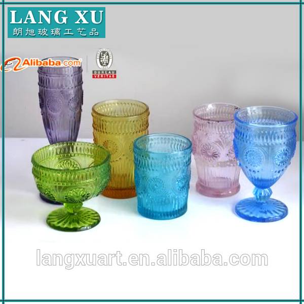 Eco-friendly drinkware purple colored drinking glass set