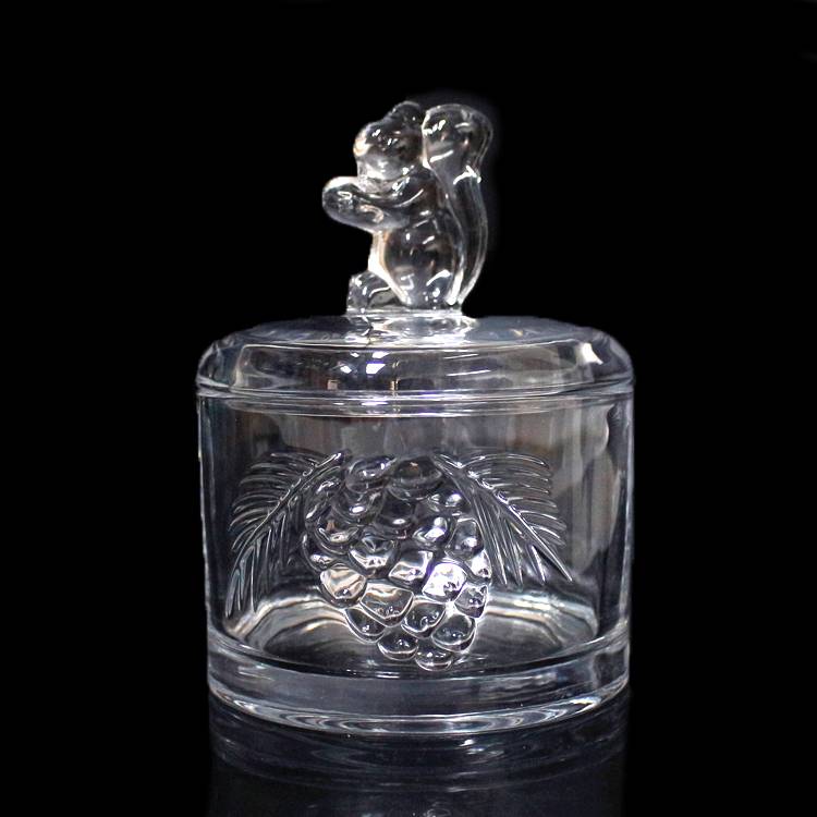 luxury home decor wedding gifts clear squirrel glass design crystal canister