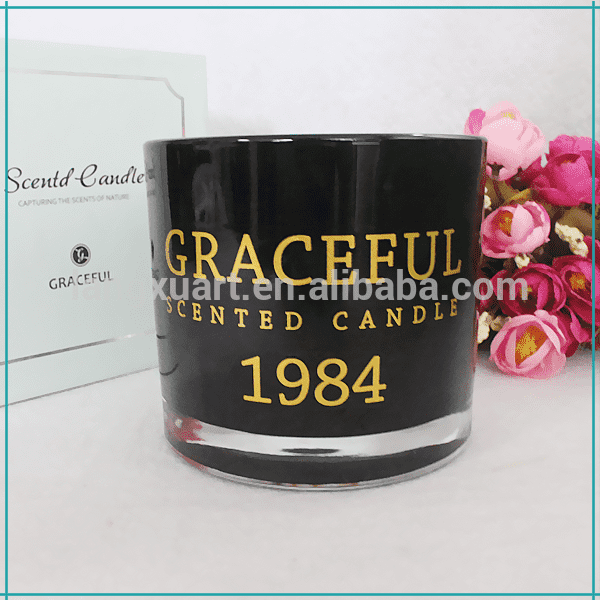 2017 factory making unique candle containers black candle jars wholesale