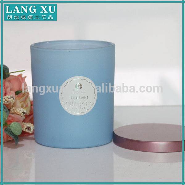 round shape decorative glass candle containers with lid