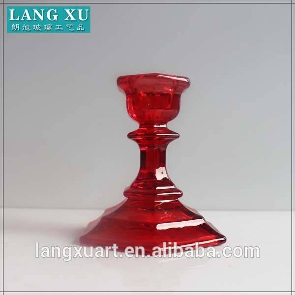 LX-A056 colored 4" bulk tall red glass taper candlestick holders