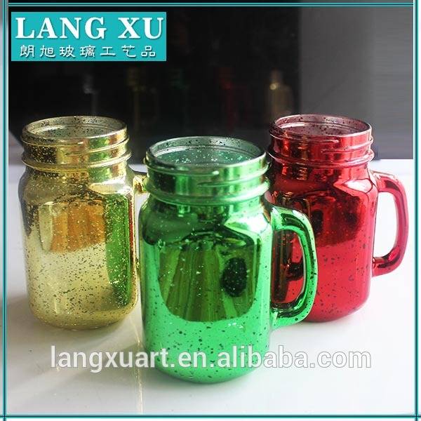 12oz 16oz 20oz beverage drink glass mason jar with handles manufacturer