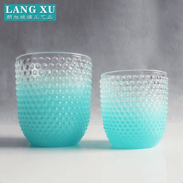 new products gradation blue glass candle jars wholesale