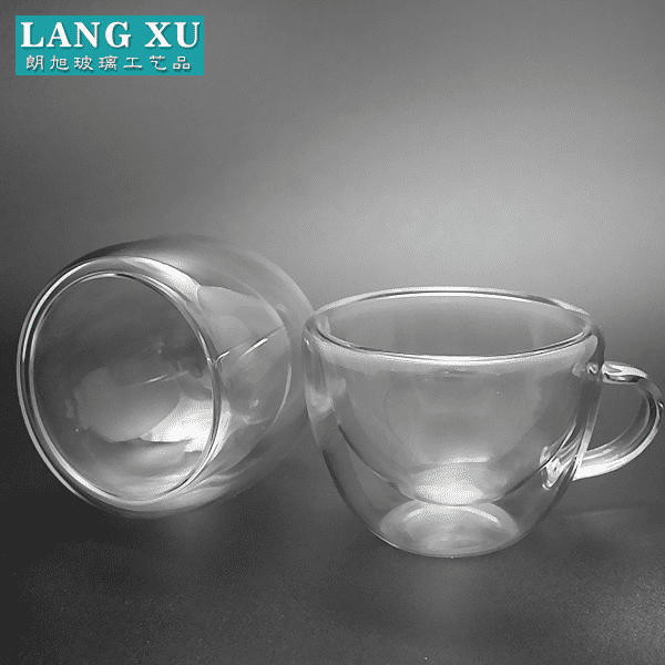 Handmade cute wholesale glass tea cup and saucer