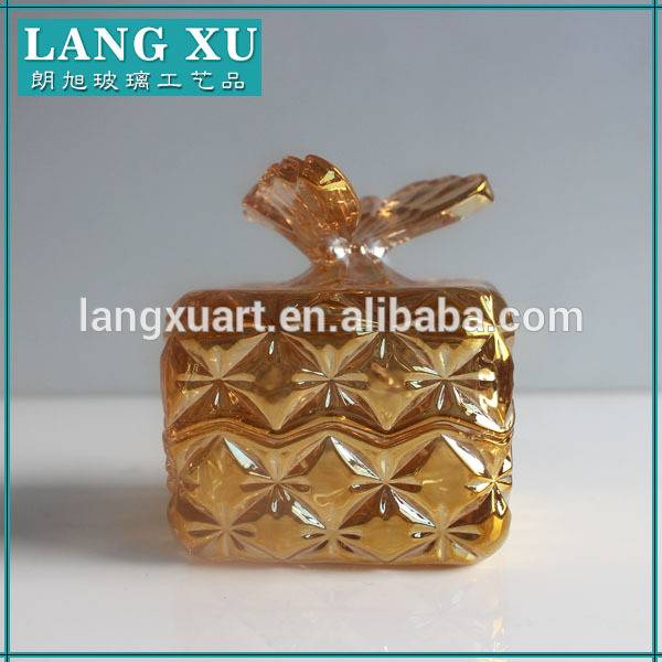 Butterfly candy dishes gold colored glass jars wholesale
