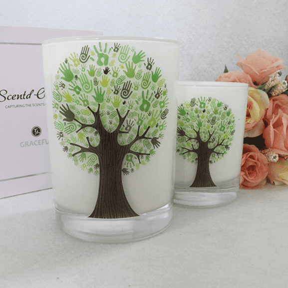 xmas soy candle jar canada wholesale paraffin candle wax in frosted glass jar with tree design