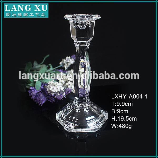 wholesale glass pedestal decorative scrystal glass pillar candle holders