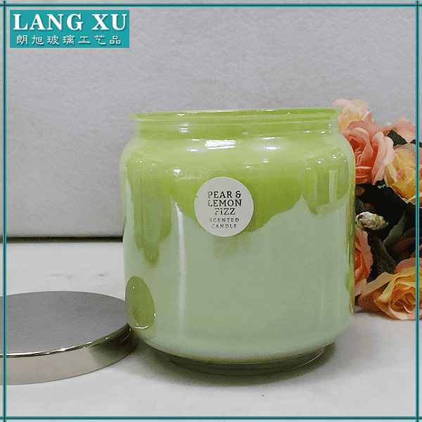 9.5x13cm wax 350g burning time 58hours metallic color big jar OEM soy candle scented