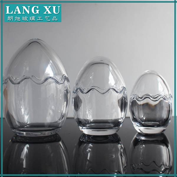 LXHY-T092 home decoration wedding glass egg shaped candy box