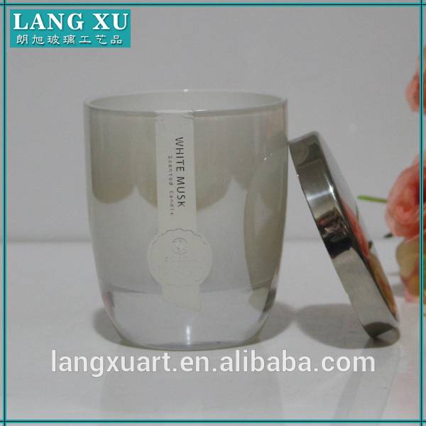 white varnish massage luxury candle containers can filled with 135g candle with metal lid