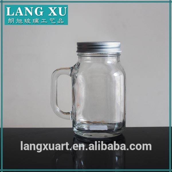 20 oz glass mason jar mug glass with handle straw