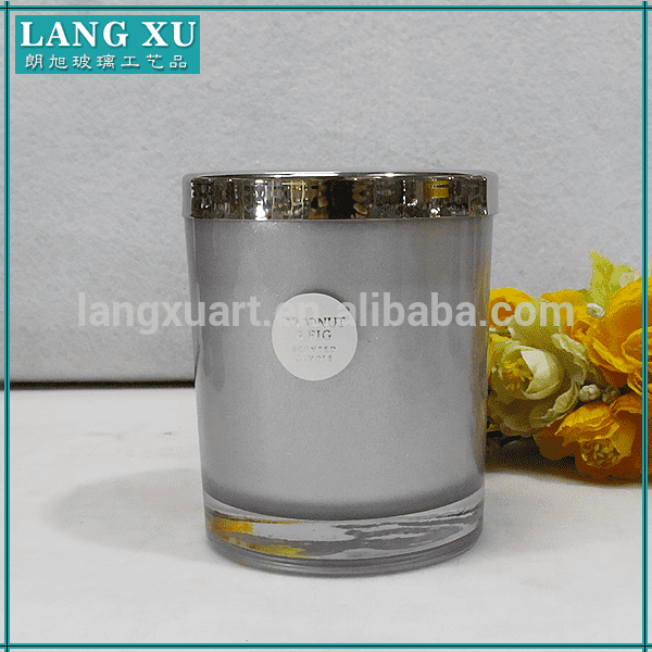 personalized scented natural soy candle glass jar candle with metal lid