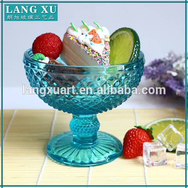 Good quality handmade crystal glass pudding bowl &ice cream bowl with base