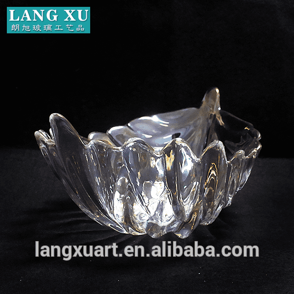 LXHY0975 leaf shape large glass bowls with color box Featured Image
