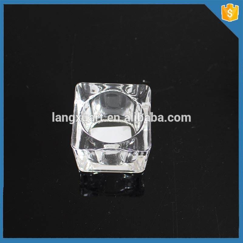 Shijiazhuang mini cheap crystal square candle holder for table decoration