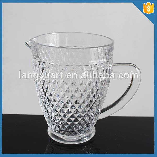 Homeware decorative glass water jug set with handle&glass pitcher decorative glass