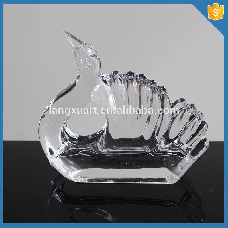 LXHY-N001 Animal shape swan Crystal Glass napkin holder for wedding