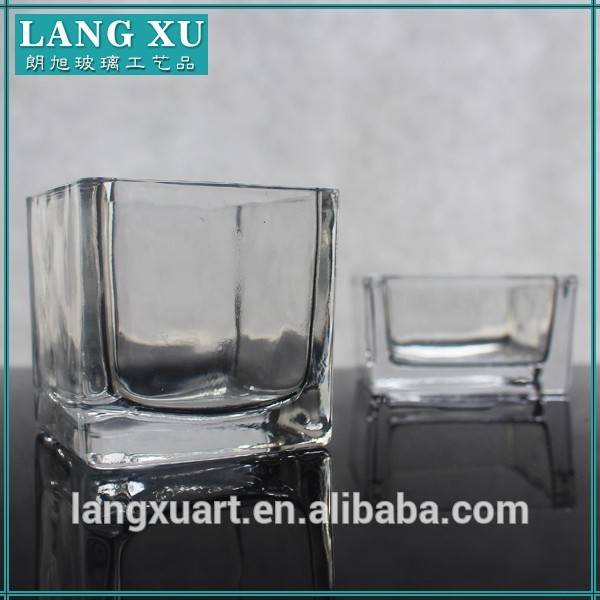 LX-Z062 wholesale square glass candle container
