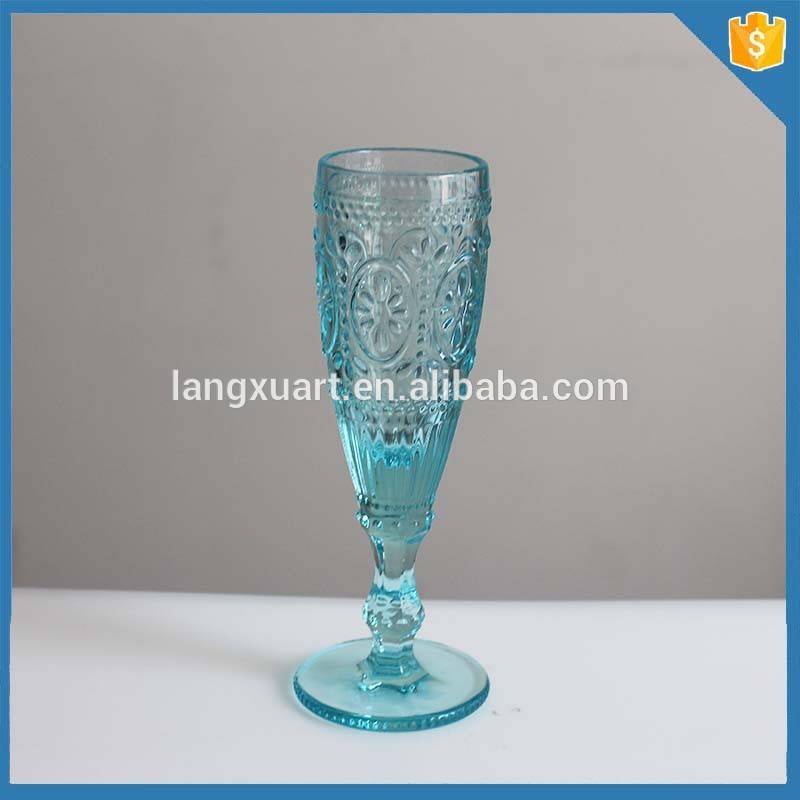 Glassware manufacturer color embossed glass champagne flute