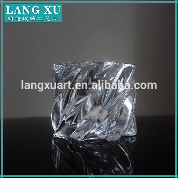 New design popular shape crystal twisted bulk glass candle holders wholesale