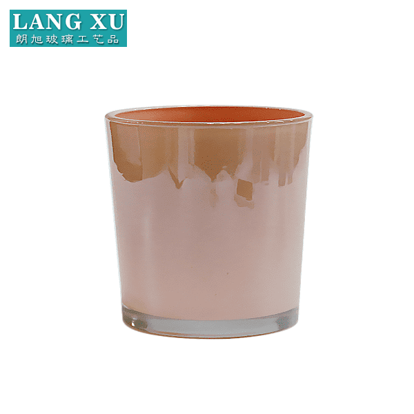LXHY778 Empty fancy pink candle glass jar with cheap price and high quality