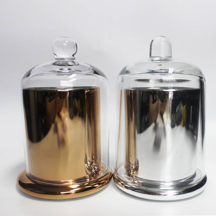mirror effect copper silver candle glass jar set
