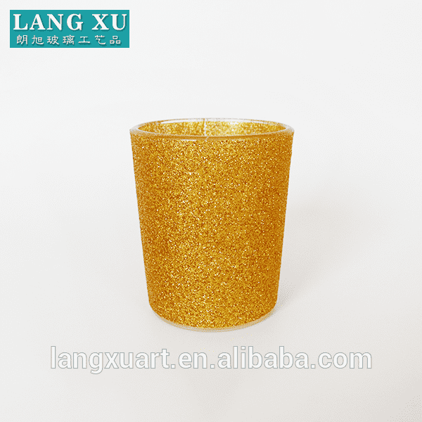 bulk luxury cheap decal bling gold mini candle cup candle holder
