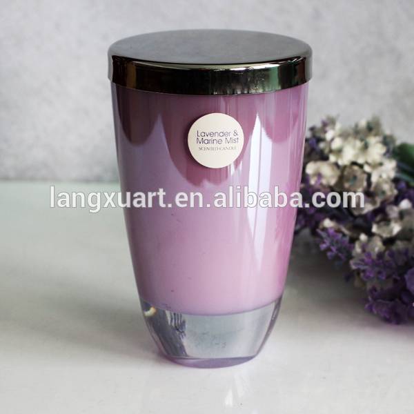 customize graceful lavender glass candle jar with lid