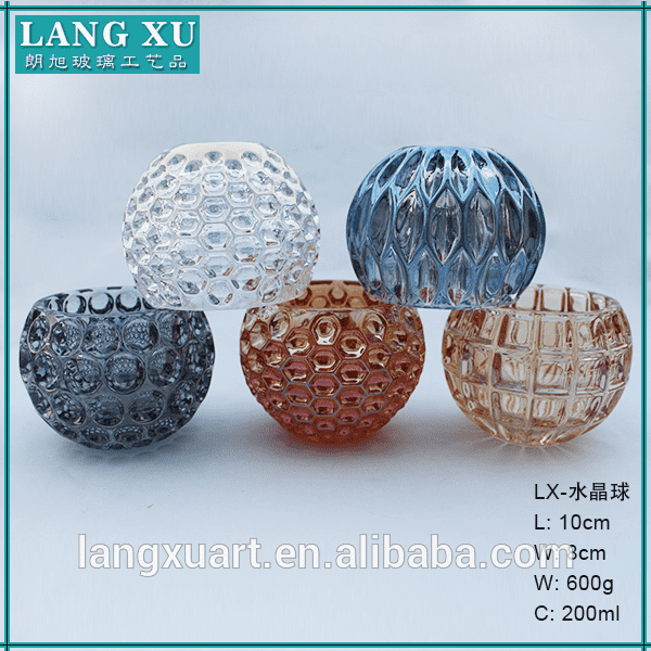 electroplate crystal round candle box globe candle holder