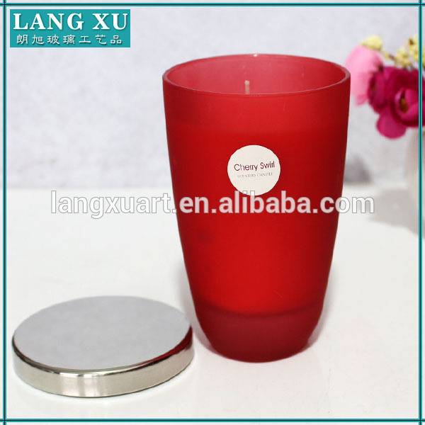 Custom made wholesale colorfrosted glass jars for wax