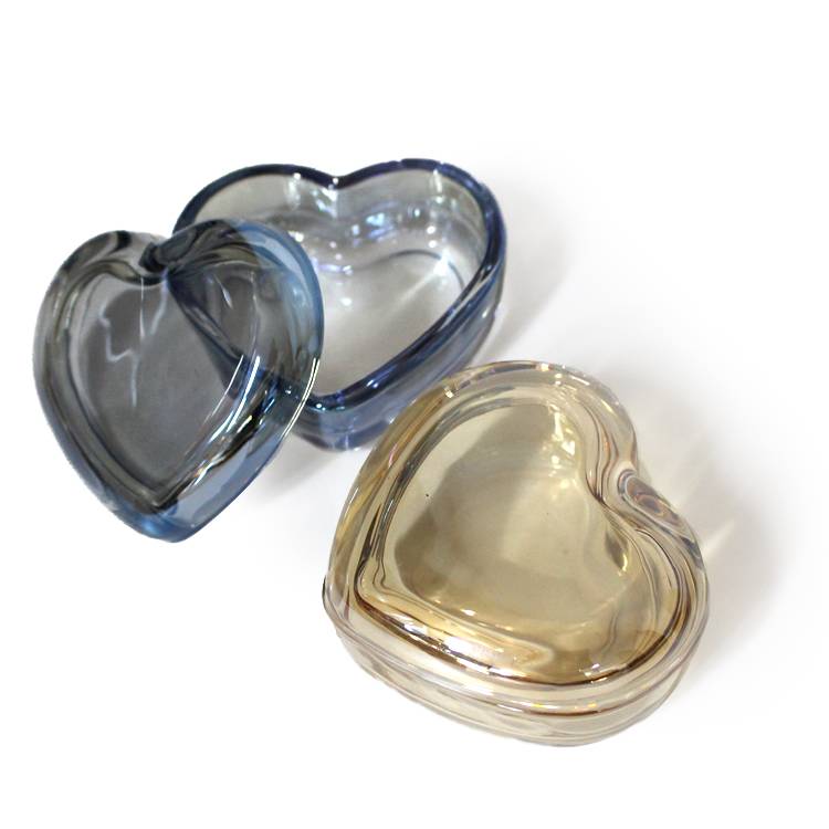 heart shape mini glass tealight cheap crystal candle holder