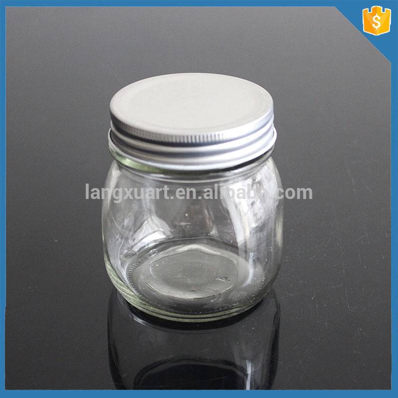 280ml custom made clear glass embossed mini mason jar
