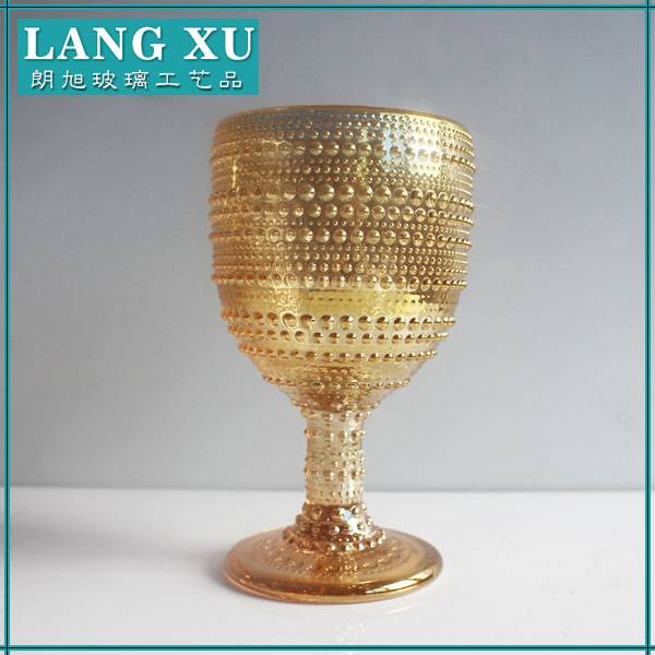 glass stemware gold color wine goblet