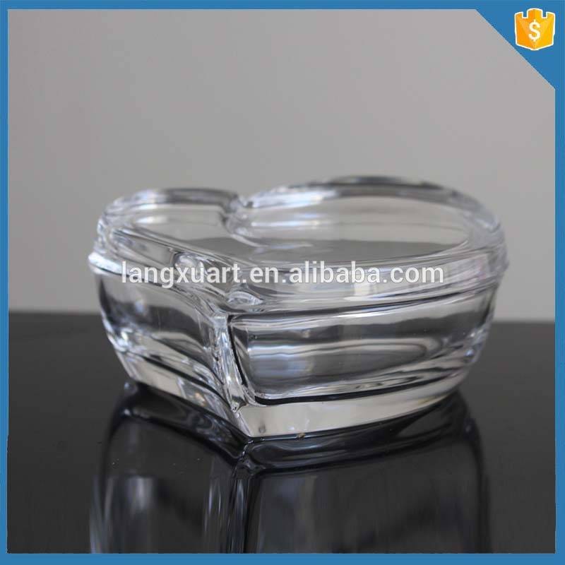 LXHY-T002 crystal container heart shape spice jars glass