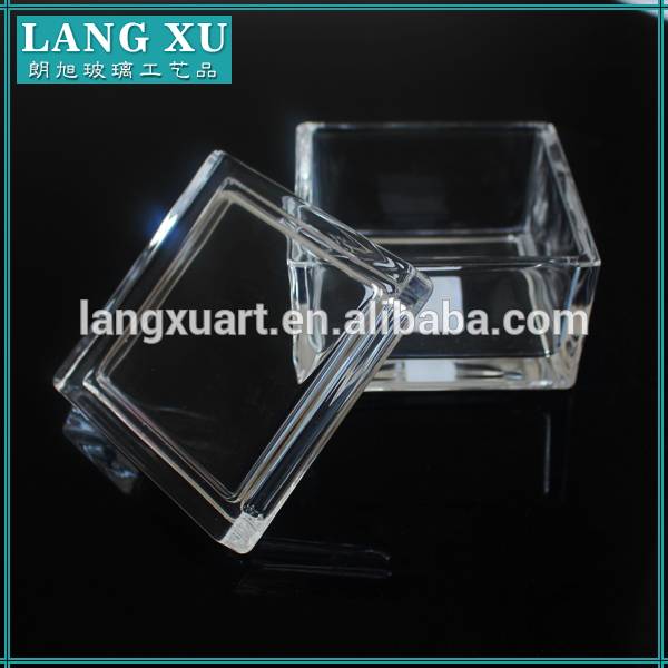 home goods clear crystal sqaure square glass jar with lid glass jar