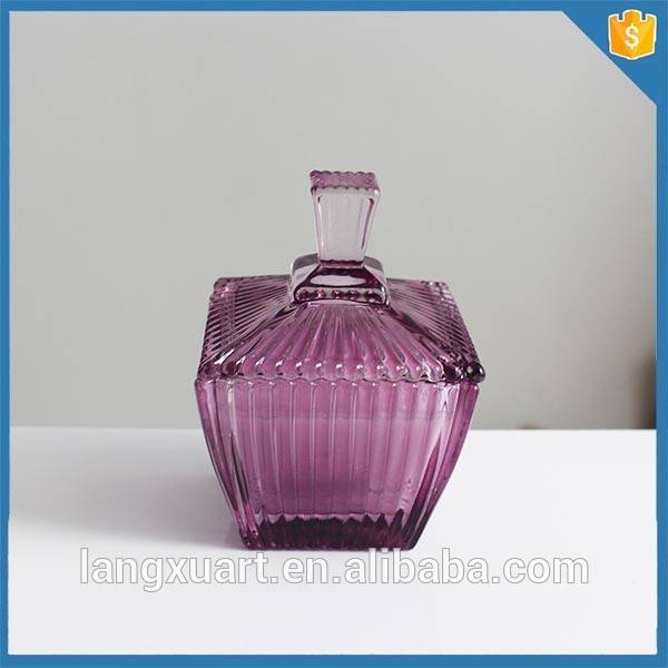 glass jar manufacturer elegant glass jar factory purple ribbed glass candle jar