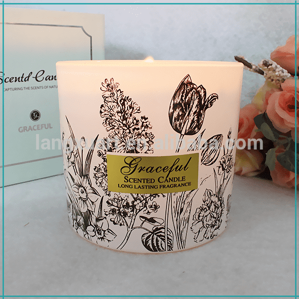 luxury boxes glass white ceramic effect frosted candle jar for candle